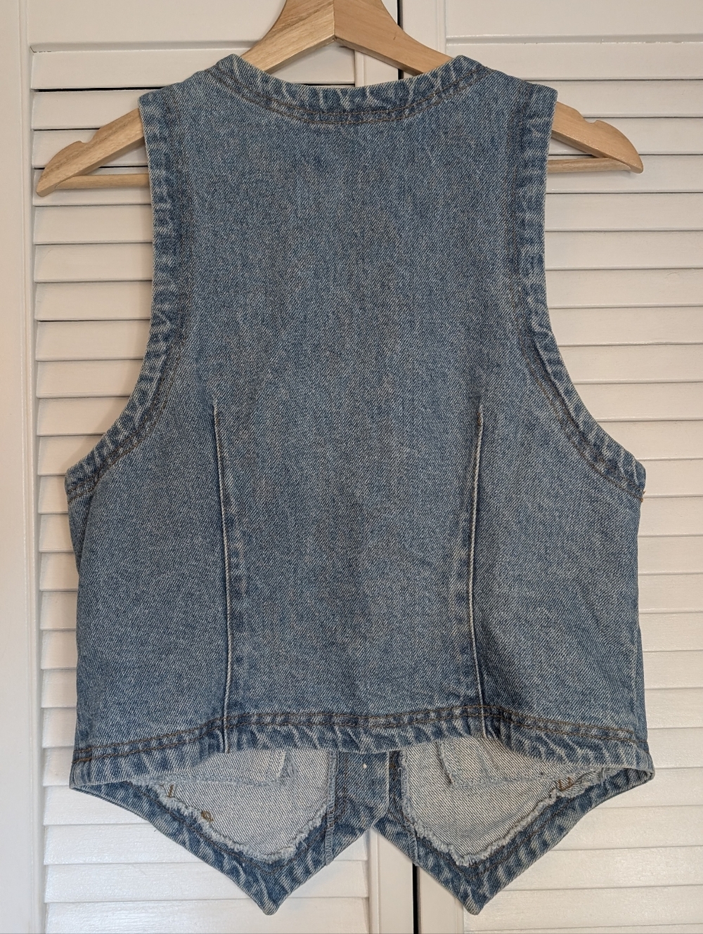 KAREN KANE Vintage Romantic Laced Beaded Embroidered Denim Vest Size 12 - Picture 2 of 10